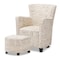 Baxton Studio Benson French Script Patterned Club Chair and Ottoman Set 122-6803 - alternate 1